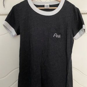 victoria secret pink gray tee with sequins